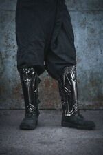 Halloween Medieva LARP Armor Legs Protection Blackened Dwarf Style Greaves Armor picture