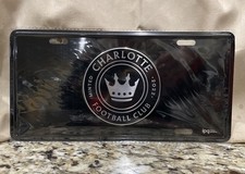 Charlotte FC License Plate Car Tag Metal Aluminum (Carbon Fiber Simulation) picture