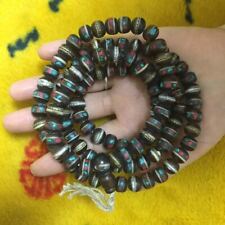 ML019 Vintage Tibetan Black Bone 108 Prayer Beads Necklace 10mm Beads Mala  picture
