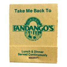 Vintage FANDANGO’S Southwestern Bar & Grill Full Matchbook MATCH Unused Matches picture