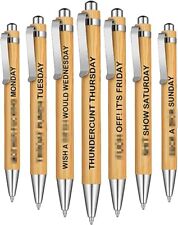 7 Pieces  Funny Bamboo Pen Set for Sarcastic Souls Funny Office Gifts for Adults picture