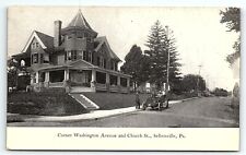c1910 SELLERSVILLE PA CORNER WASHINGTON AVE AND CHURCH ST OLD CAR POSTCARD P3974 picture