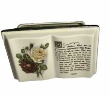Vtg Lord’s Prayer Ceramic Pocket Planter Desk Rose Decor 3.5”x5” picture