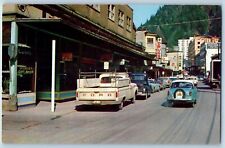 Juneau Alaska AK Postcard Franklin Street In The Business District c1960's Cars picture