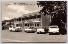 Chalet Apartments 1960's Pen Argyl Pennsylvania PA Old Cars Vintage Postcard picture