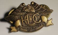 Vintage 1983 Harley Owners Group Davidson Hog Lapel Hat Pin Eagle Gold Tone H G  picture