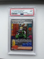 Lt. Surge’s Bargain 185/132 Mega Evolution SIR Special Illustration Rare PSA 9 picture