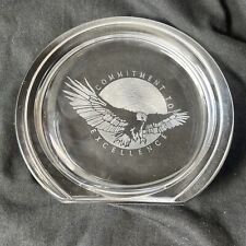 LARGE Glass Paperweight - Commitment to Excellence Etched Eagle Design 7” picture