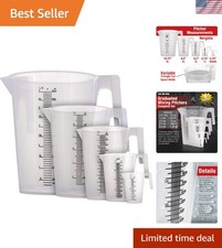 Plastic Measuring Pitcher Set 5 Pieces 0.5L-5L Capacity Pouring Cups for Pain... picture