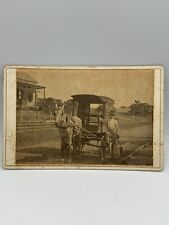Antique Cabinet Photo Man Farmer Horse Buggy Carriage picture