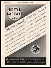 1934 Commercial Solvents Corporation New York Butyl Lactate CSC Vintage Print Ad picture