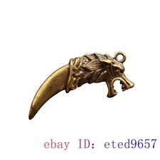 Brass Wolf Tooth Figurines Gifts DIY Small Ornaments Jewelry Pendant Handmade picture