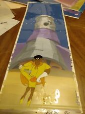 Vintage FAT ALBERT animation Cel background panoramic art TV show Brown hornet  picture