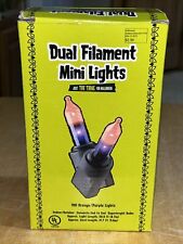 Dual Filament Mini Light Set HALLOWEEN 100 ORANGE PURPLE String Lights 2004 -New picture