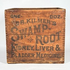 Antique Dr. Kilmer's Swamp Root Kidney, Liver & Bladder Medicine Bottle Crate picture
