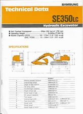Original Samsung Model SE350LC Hydraulic Excavator Technical Data Sales Brochure picture