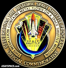 SPACE SHUTTLE COMMEMORATIVE NASA COIN-MEDALLION CONTAINING FLOWN SHUTTLE METAL picture