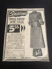 1950’s Mitzi Wisconsin Clothing Store Ladies Dress Fashion Newspaper Ad picture