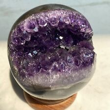 516g Amazing Amethyst geode quartz ball crystal Start smiling sphere healing K09 picture