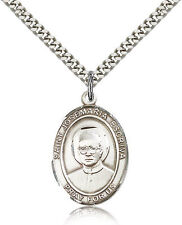 Saint Josemaria Escriva Medal For Men - .925 Sterling Silver Necklace On 24 ... picture