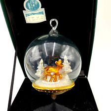 MOSTOWSKI Komozja Winter Forest Deer Glass Christmas Ornament NEIMAN MARCUS  picture