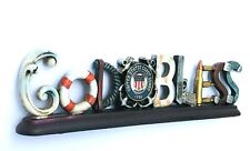 Coast Guard God Bless US Veteran Military 3D Desktop Sign New 13x3 1/2 Polyresin picture