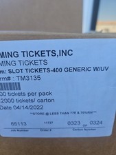 GamIng Tickets, Inc  Cash out Ticket, (1 Case) 30 Packs 400 Each /1200 Case picture