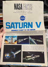 NASA Facts Saturn V Manned Flight to the Moon Fold Out Poster picture