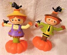Solar Powered Halloween 2 Scarecrows Dancing Bobbles 2016 Toy Crow Pumpkin Fall picture