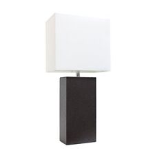 Elegant Designs LT1025-BWN Modern Leather Table Lamp 3.85