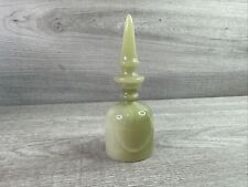 Unique Vintage Unbranded Green White Swirl Marble/Onyx Hand Bell picture