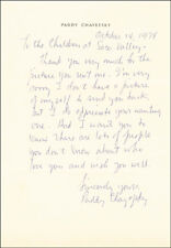 PADDY CHAYEFSKY - AUTOGRAPH LETTER SIGNED 10/14/1974 picture