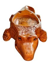 Vintage Florida Souvenir Ceramic Gator Shaped Ashtray 8 in Figurine picture