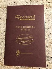 Mint Garrard Automatic Turntable Type A Instruction Owner's Manual & Schematic  picture