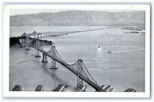 1937 View Of The San Francisco Oakland Bay Bridge From San Francisco Postcard picture
