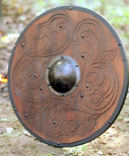 Medieval Viking vintage Shield Battle-Ready Shield Unique Wooden 24'' handmade picture