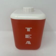 Vintage Red Lustro-Ware Rona Plastic Corp TEA Canister, Part of a Set picture