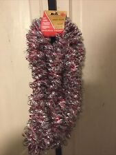 New Angels Hair Tinsel Red/Silver Garland USA 12 Ft Each picture