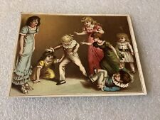 6 VICTORIAN CHILDREN PLAYING A GAME CARD picture