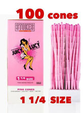 100x Juicy Lucy Pink Cone 100 ct  1 1/4 Size pre rolled Cones Repackaged picture