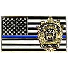 PBX-004-C NYPD Captain New York City Police Department Thin Blue Line Flag Lapel picture