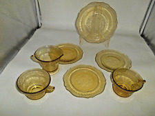 7 Pcs. of Amber Patrician Depression Glass by Federal (Cups, Plates, Creamer) picture