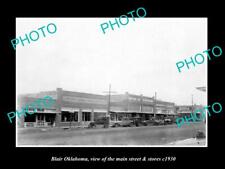 OLD LARGE HISTORIC PHOTO OF BLAIR OKLAHOMA THE MAIN STREET & STORES c1930 picture