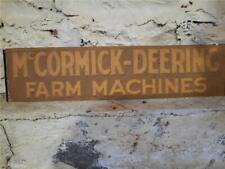 NOS TIN METAL EMBOSSED SIGN MCCORMICK DEERING FARM MACHINES WITH ORIGINAL PAPER picture