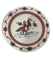VTG Potpourri Press Christmas Geese Plastic Coated paper plates Round Serving picture