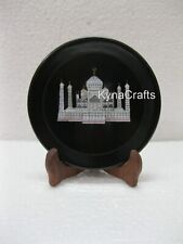 5 Inches Black Marble Decorative Plate Symbol of Love Inlay Work Giftable Plate picture