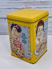 Vintage Yellow Nestle Toll House Tin 1939/1942/1954 with Military / Recipe REPRO picture