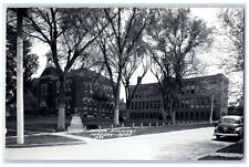 c1940's School Buildings Car Madison Nebraska NE RPPC Photo Vintage Postcard picture