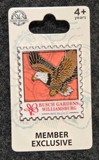 New Busch Gardens Williamsburg Bald Eagle Pass Member Exclusive Stamp Pin picture