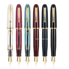 2Pcs JinHao 9019 Fountain Pen Acrylic Transparent Pen EF/F/M Writing Gift Pen picture